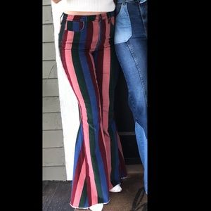 Velvet Striped Bellbottoms